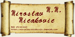 Miroslav Micaković vizit kartica